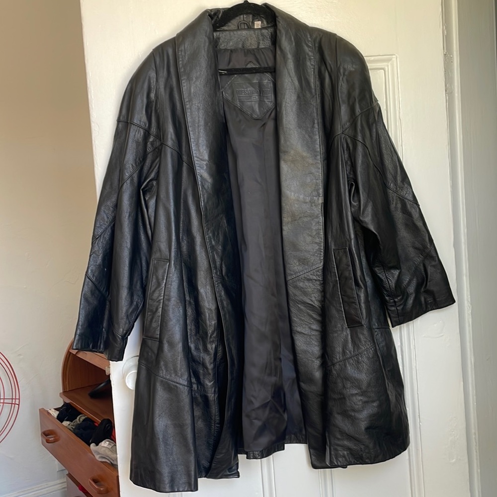 Vintage leather trench coat
